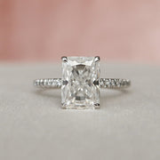 Moissanite 2.50 CT Radiant Cut Diamond Art Deco Avant Garde Wedding Ring Mapple Gems